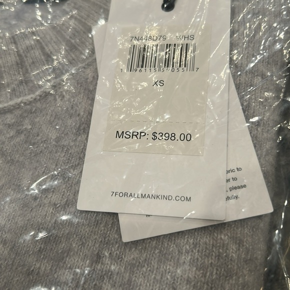 7 For All Mankind Cashmere Blend Cardigan White Sand - Picture 8 of 8